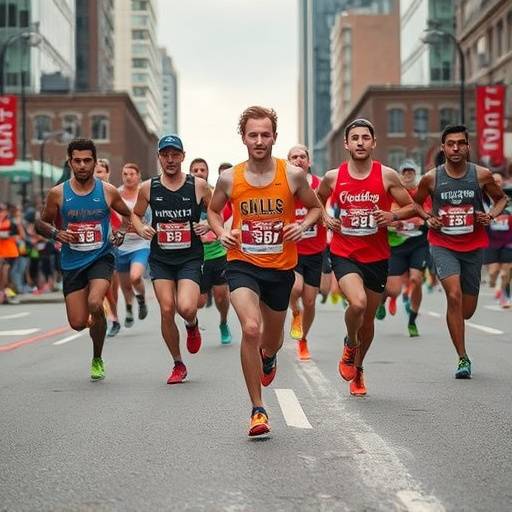 Des personnes courant le marathon de Montréal, symbolisant la persévérance et la détermination.